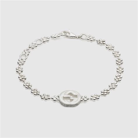 gucci bracciale argento 925 vintage|Bracciale dettaglio GG in argento 925 .